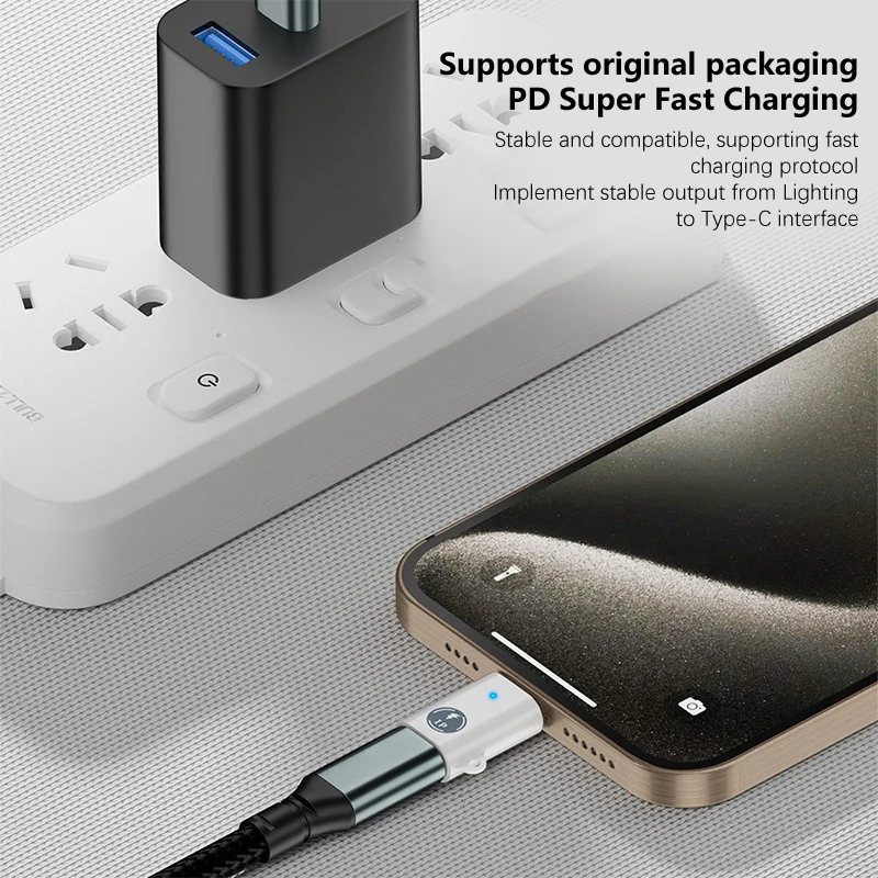 60W USB-C To Lightning Type-C PD Adapter For Iphone 15 Charger Charging Cable Connector Smart Phone Laptop Macbook Accessories