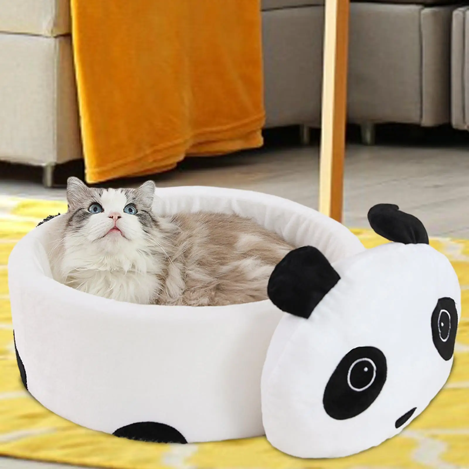 Kennel Bed Pad Self Warming Indoor Panda Theme Cat Bed Pet Cushion Bed for Puppy