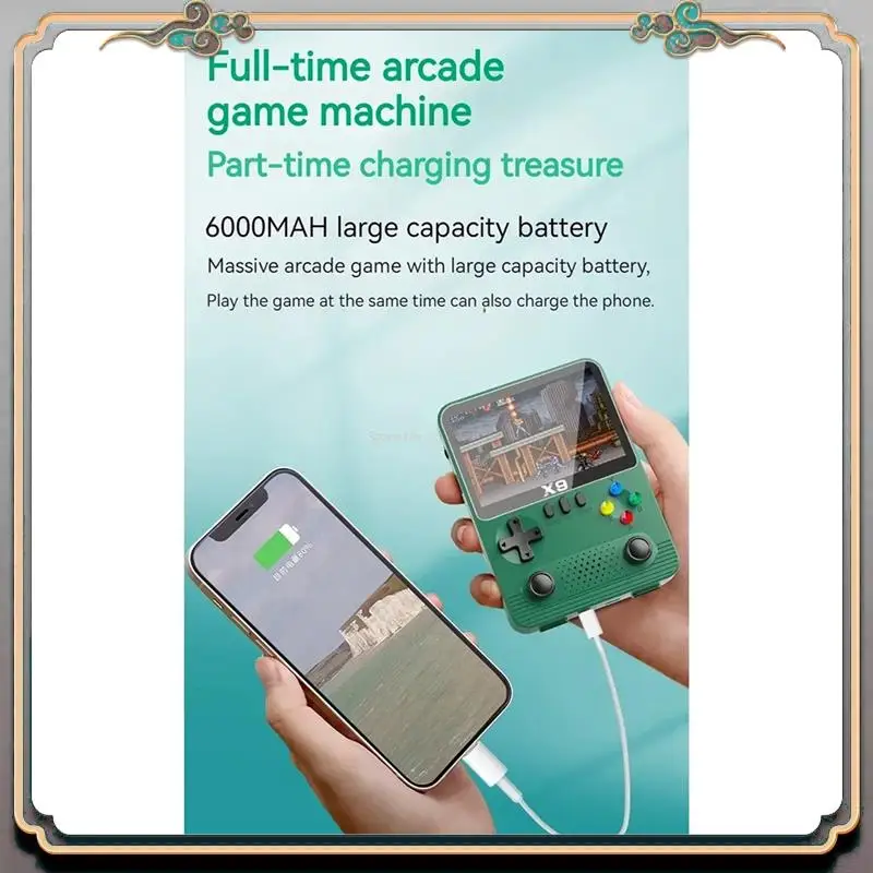 

X9 Handheld Game Console 3.5 Inch 10000 Games Arcade Game 6000Mah With Power Bank Function For GBA NES 11 Simulators Durable C