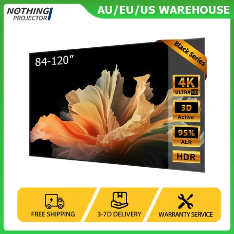 NothingProjector Black Series 100-120 Inch  ALR 95% Home Cinema Projection Screen For 3D 4K Ultra Short Throw Projector