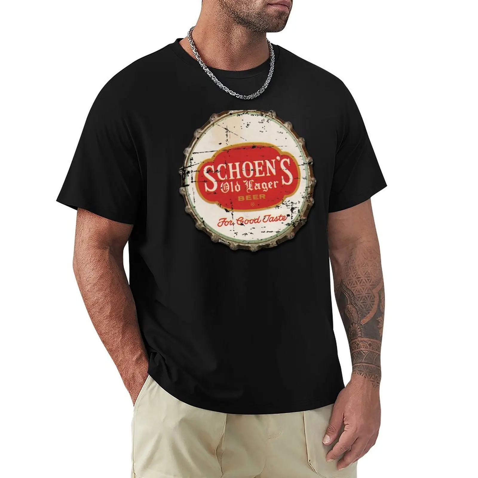Schoen's Old Lager Beer T-Shirt Urban Style Casual Short Sleeve Top