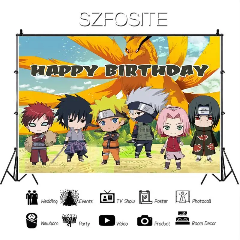 Fondo de vinilo personalizado para niños, telón amarillo de dibujos animados, llama, superhéroe Ninja, decoración de habitación de fiesta de cumpleaños