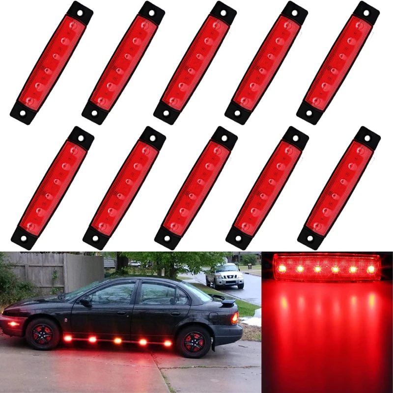 2/10 PCS 12v 24v Led Bus Side Marker Indicators Lamp Car Signal Brake Rear Warning Trailer Lights for Scania Truck Accessories