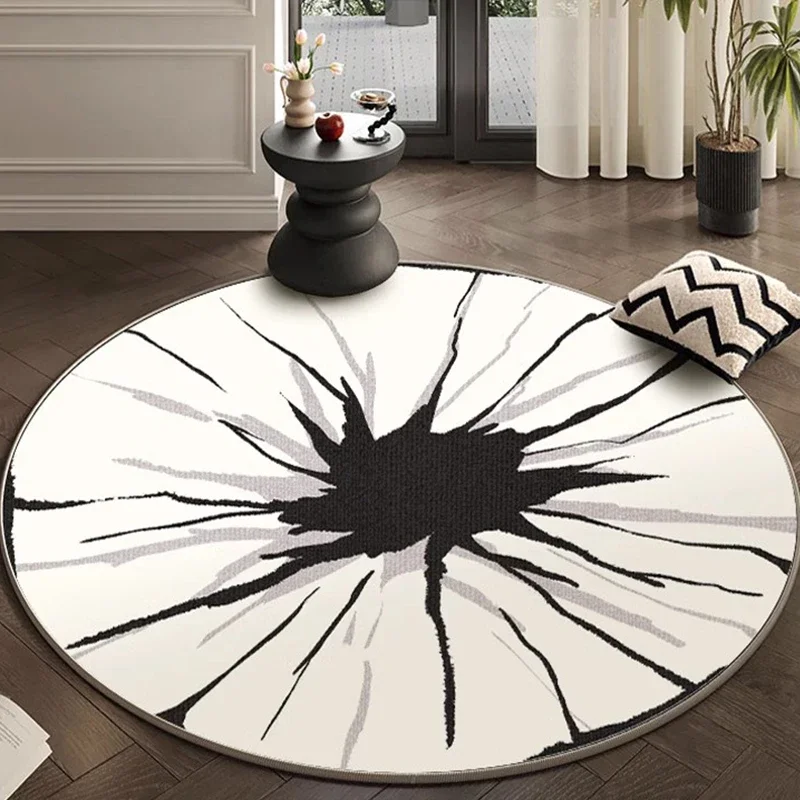 Light Luxury Living Room Decoration Carpet Thick Plush Rugs for Bedroom Home Round Anti-slip Floor Mat Fluffy Soft Cloakroom Rug