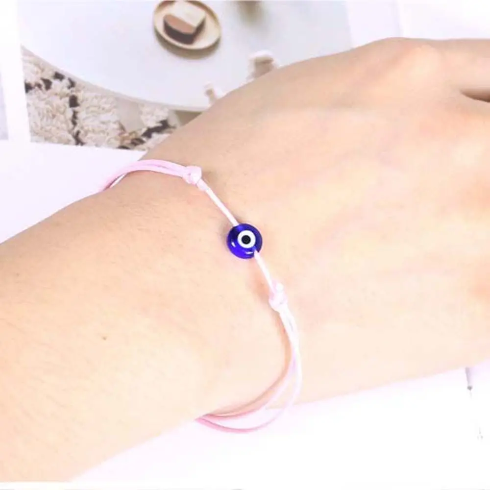 Female Fashion Lucky goods Handmade Thread Blue Evil Eye Red Color Rope Amulet Bangles Jewelry Braided String Rope Bracelets