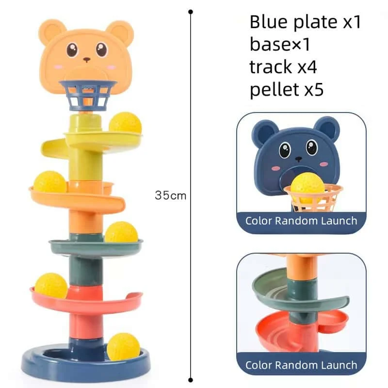 1 Piece of Baby Educational Toys Basketball Shooting Game Rolling Ball Slide Tower Track Toy Kidsren's Birthday/Christmas/Holiday Gift [Random Color]