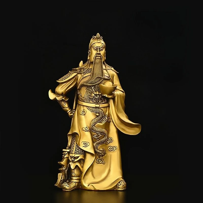 

Copper Tobao God of Wealth God of Guan Gong Statue Decorative Attracting Wealth Home Furnishings Gifts