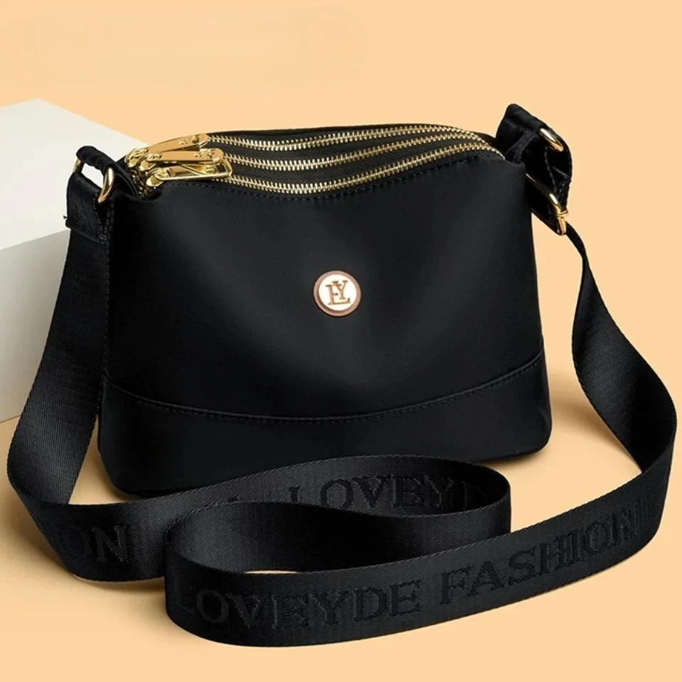

Large Capacity High Quality Women's Waterproof Nylon Multilayer Crossbody Bag Ladies Handbag Purse Female Shoulder Bags 3 Layers