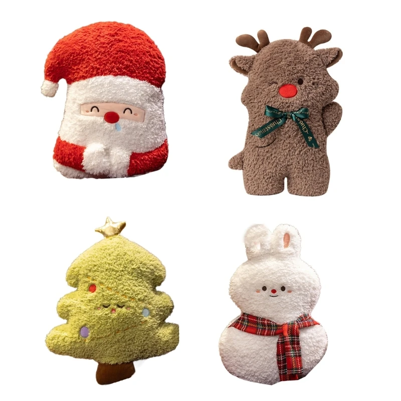 Festival Home Decoration Plush Pillow Christmas Tree Cushion Seasonal Decoration Bedroom Ornament Christmas Display Doll