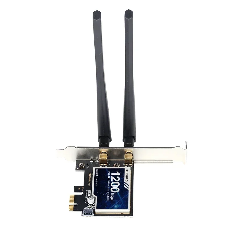 

Dual Band WiFi 5 PCI-E Wireless Adapter AC1200 Network Card 2.4G/5GHz 802.11AC For Bluetooth 4.2 Desktop Windows 7/8/10/11