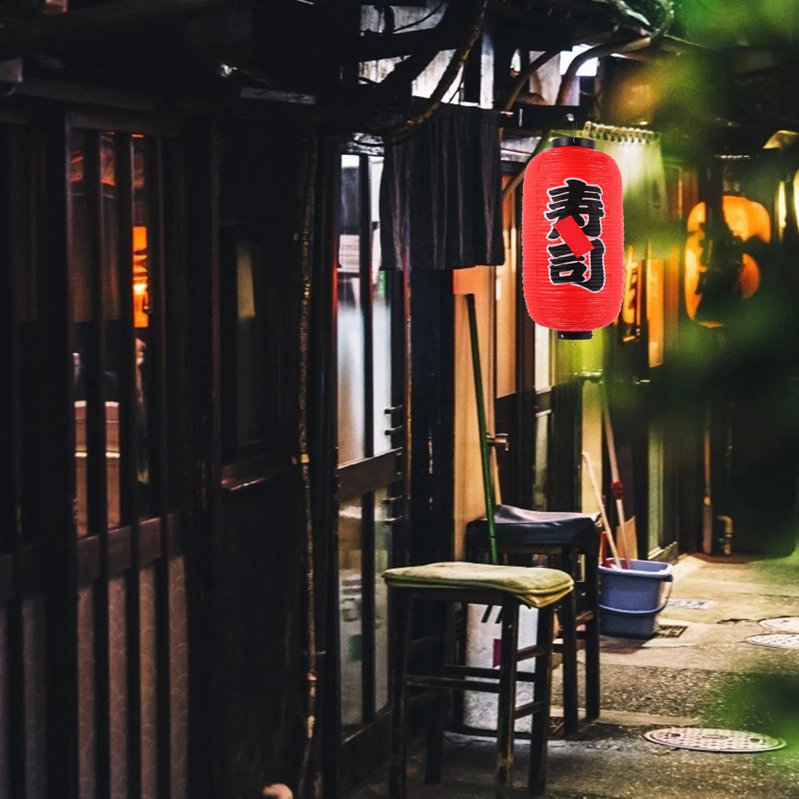 

1pc Waterproof Red Sushi Lantern Japanese Style Pvc Hanging Decoration For Restaurant Home Festival Creative Plastic Pendant
