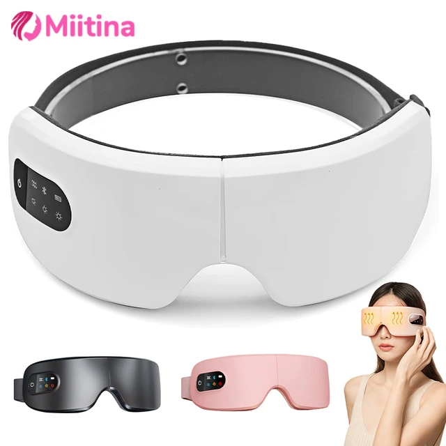 4D masażer do oczu inteligentna poduszka powietrzna wibracje przyrząd do pielęgnacji oczu gorący kompres Bluetooth okulary do masażu oczu zmęczenie zmarszczki opieka zdrowotna