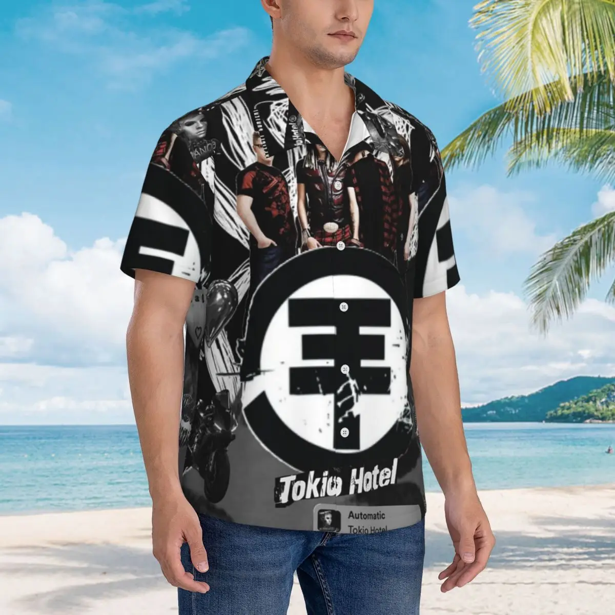 

Tokio Hotel Hawaiian Shirts Fashion Men Short Sleeve Shirt for Summer Beach Men's Lapel Tops