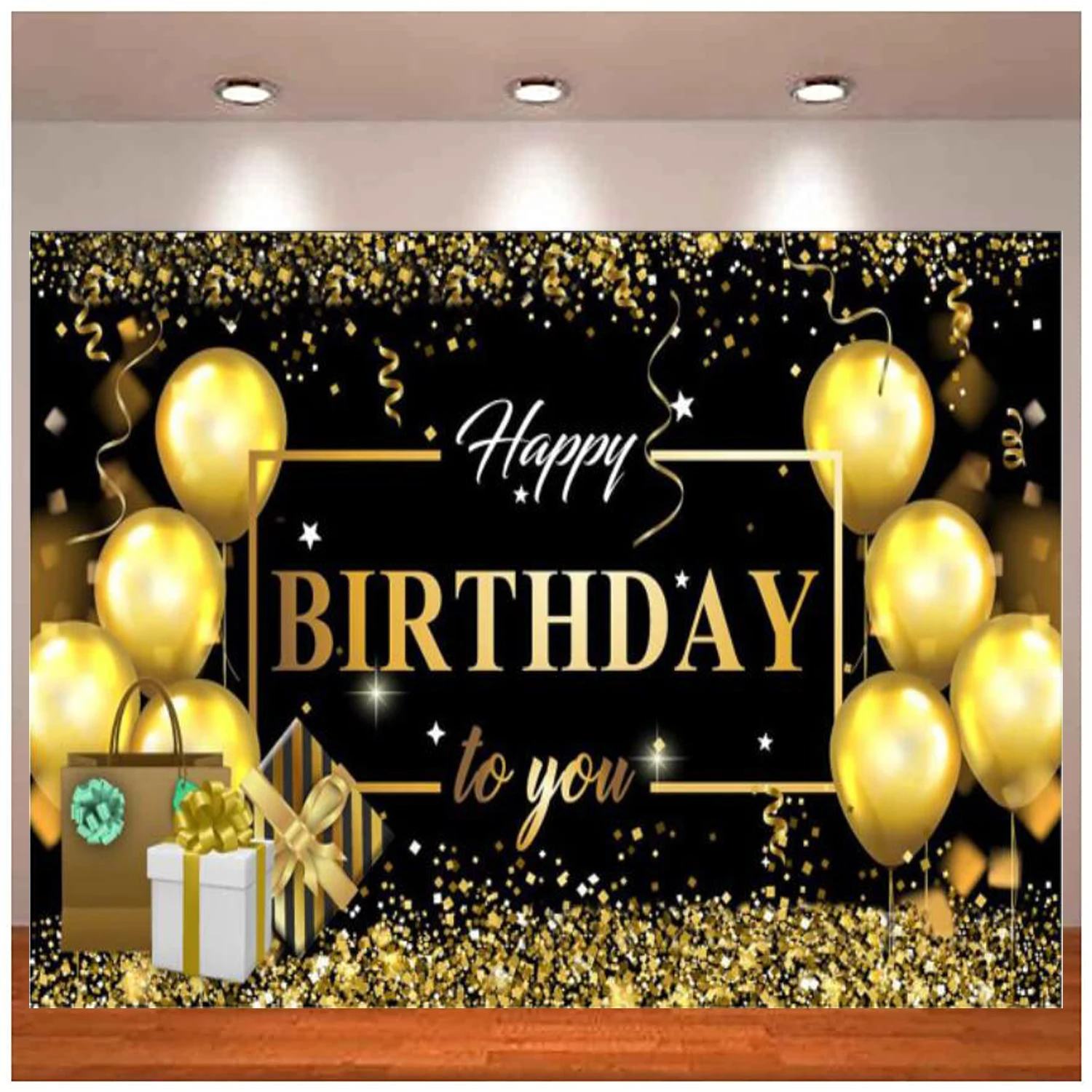 Photography Backdrop Happy Birthday Party Banner Decoration Background Poster For Men Women Indoor Outdoor Party Supplies