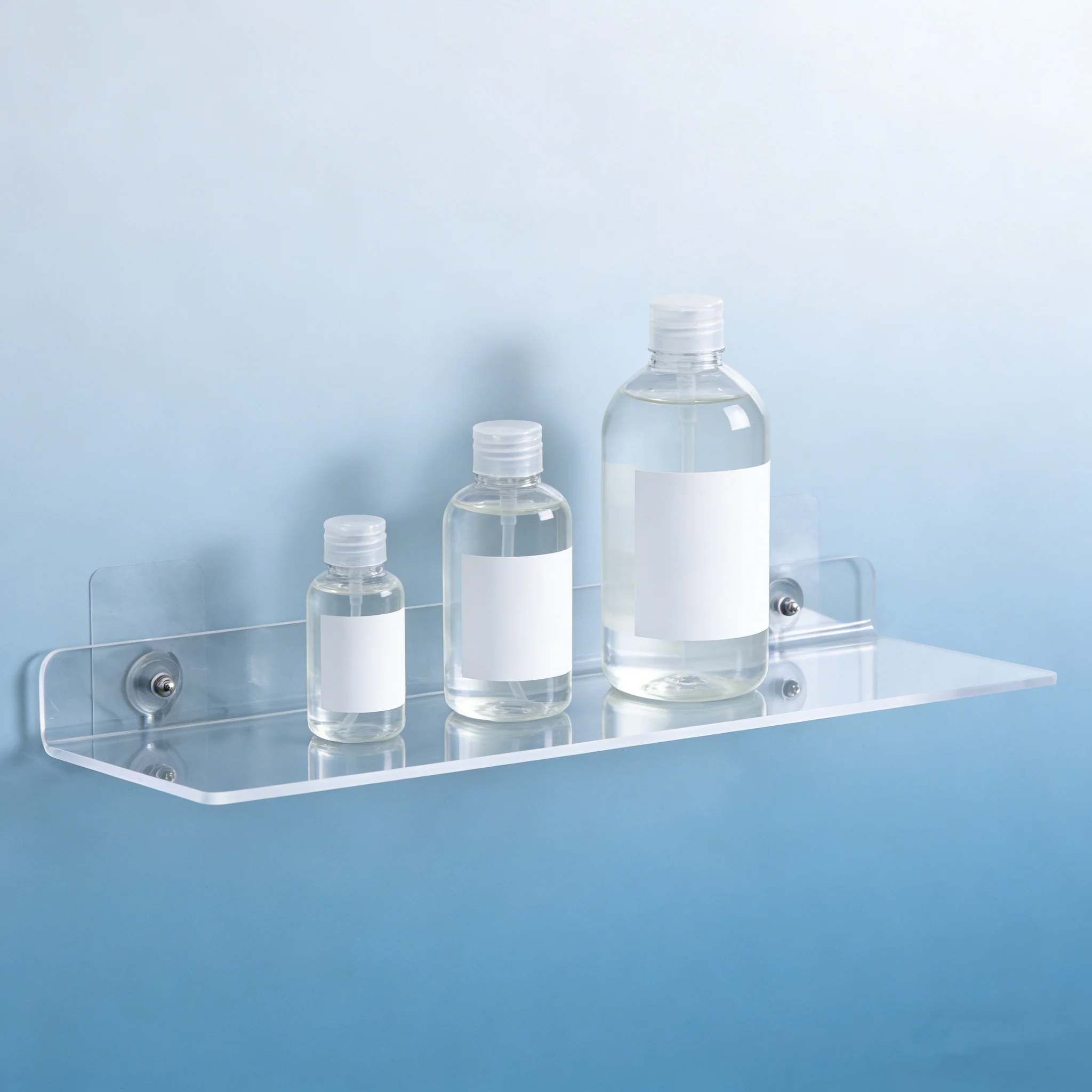 Aufbewahrungsregal Acryl-Regal Klares Wandmontiertes Dickes Transparentes Schwebendes Display-Regal Badezimmer Küche Ablage Organizer 20-50cm