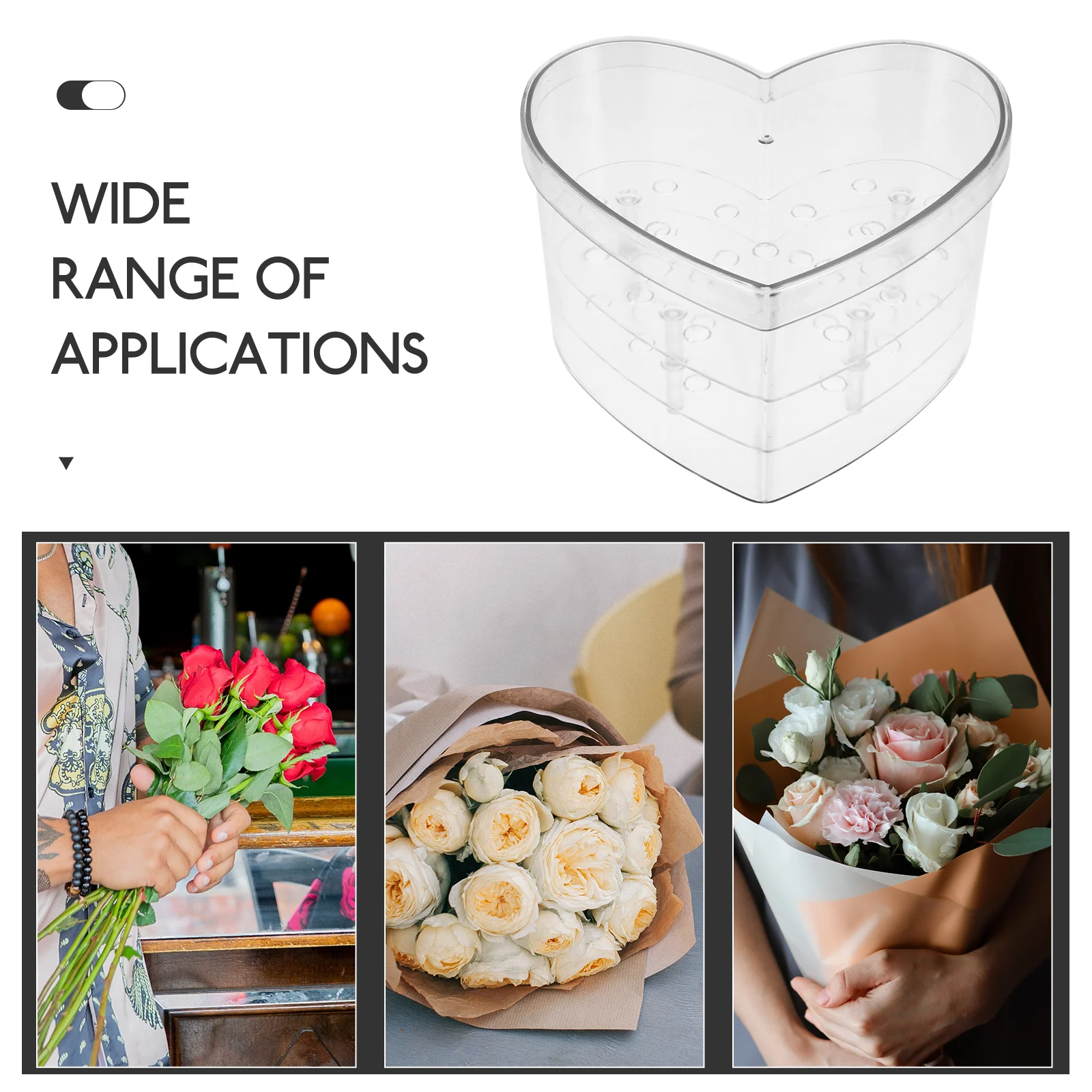 

Heart Shaped Box Clear Acrylic Transparent Eternal Flower Holder For Valentine Gift Floral Arrangements Case Preserved Flower
