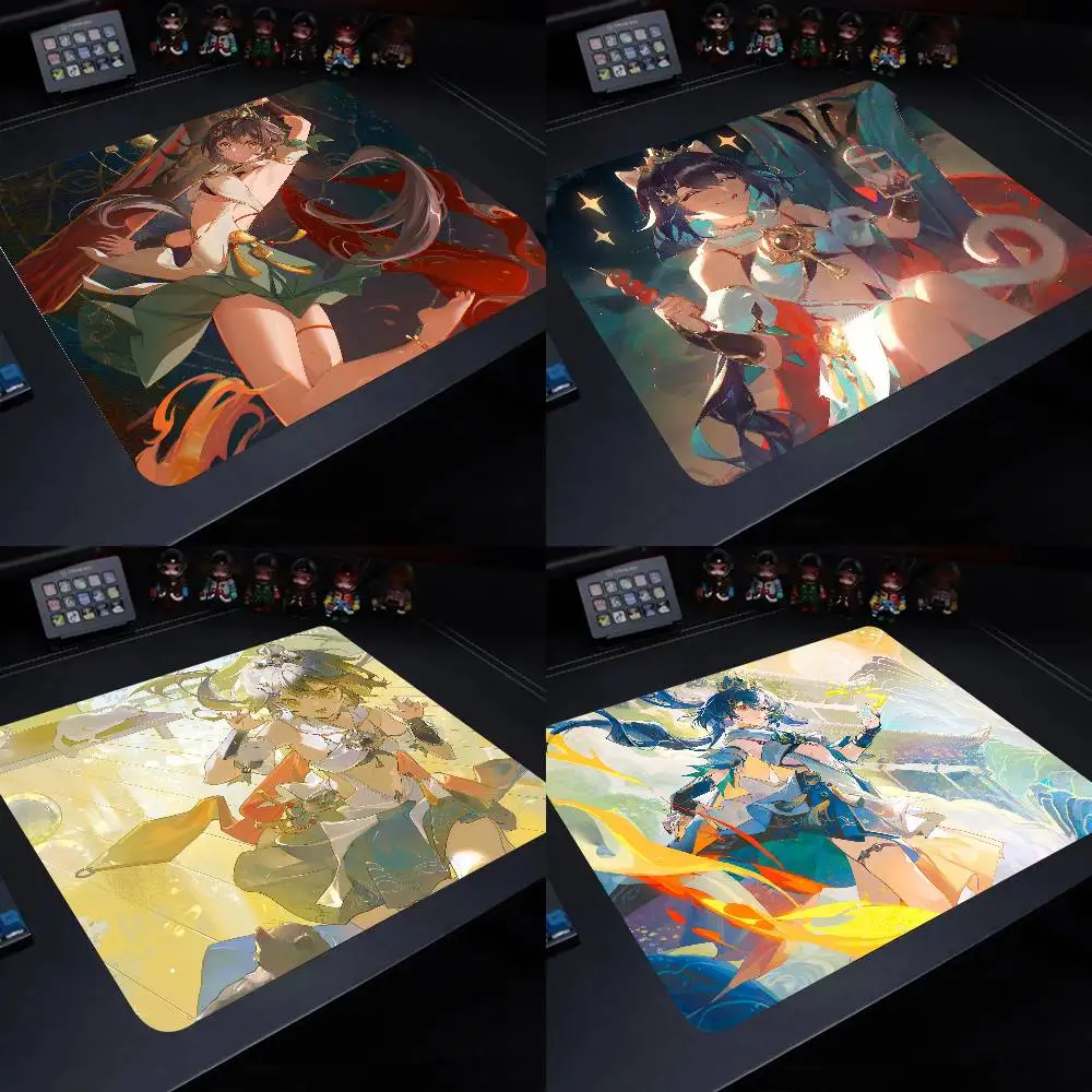 Yunli Honkai Star Rail Impact Mouse Pad 22X18 Square Computer Accessories Office Game Table Mats Rubber Anti-slip Mousepads