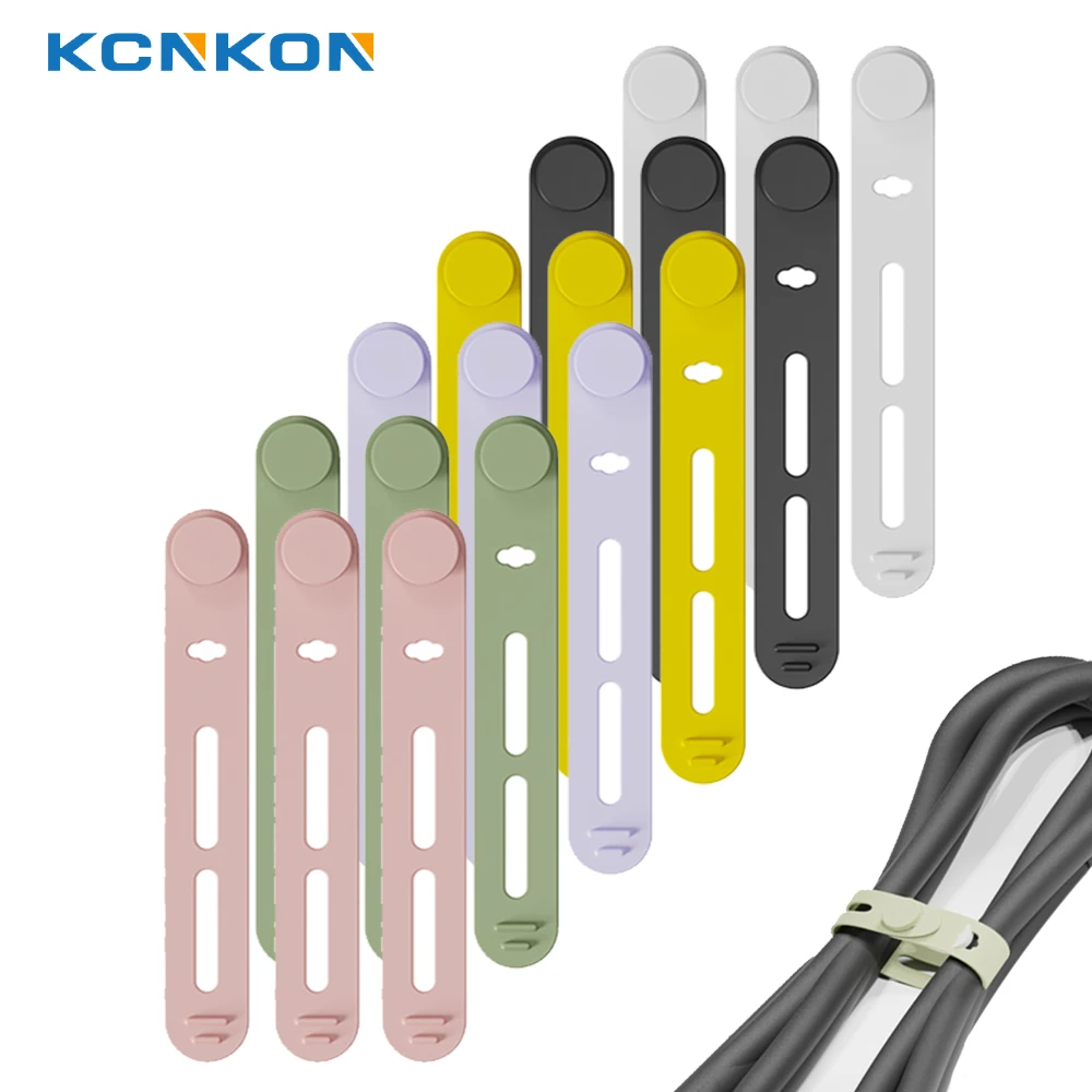 Reusable Cable Ties, Silicone Straps Cable Ties, Wire Organizer for Earphone, Phone Charging Cable, HDMI, Mouse in Home Office