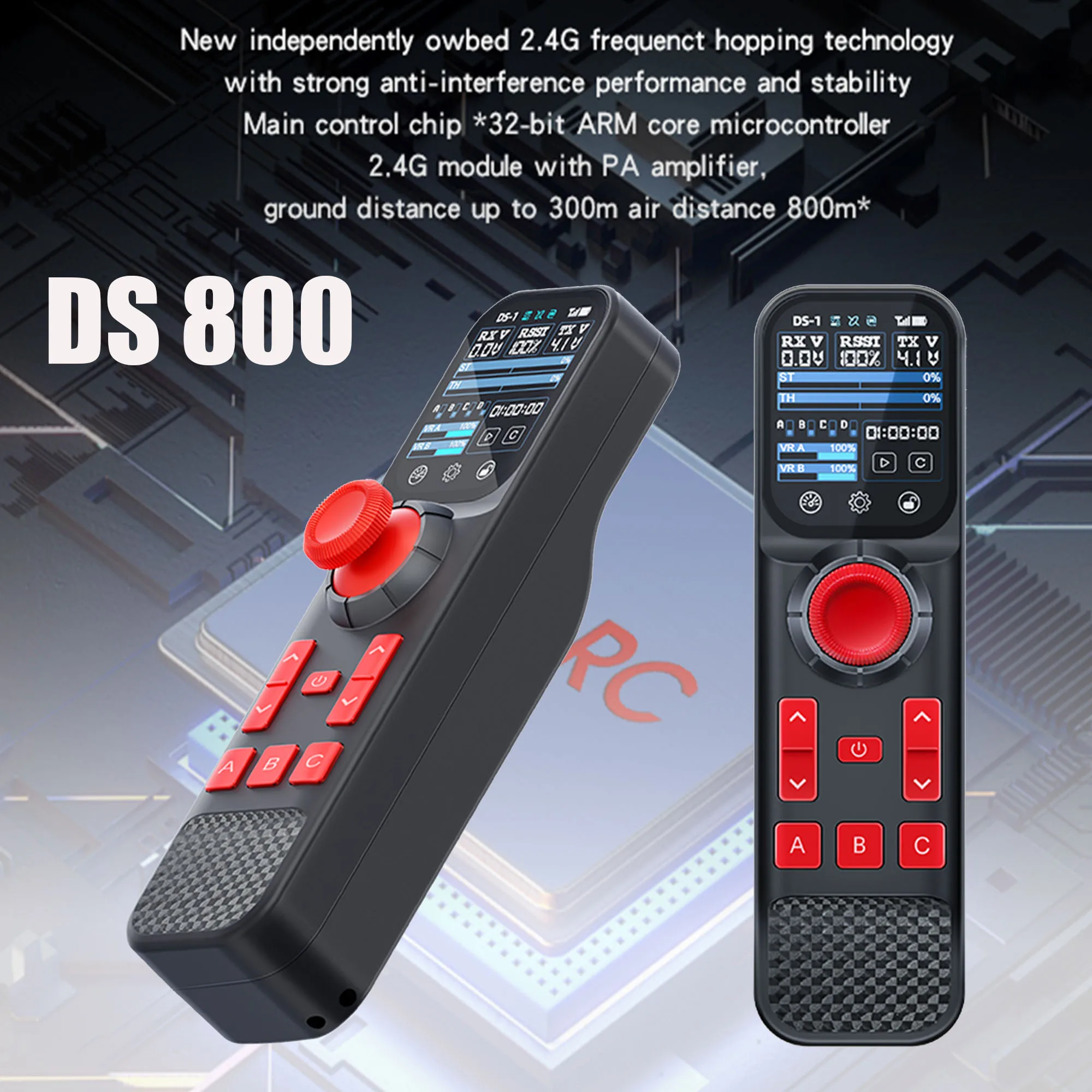 HOTRC DS800 Transmitter DS-800 8CH 2.4G Radio System Remote Controller with F-08A Receiver for RC Boat Car