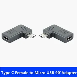 Type C Female to Micro USB Right Angled Adapter 90 Degree Adaptor Data charging 5pcs/lot