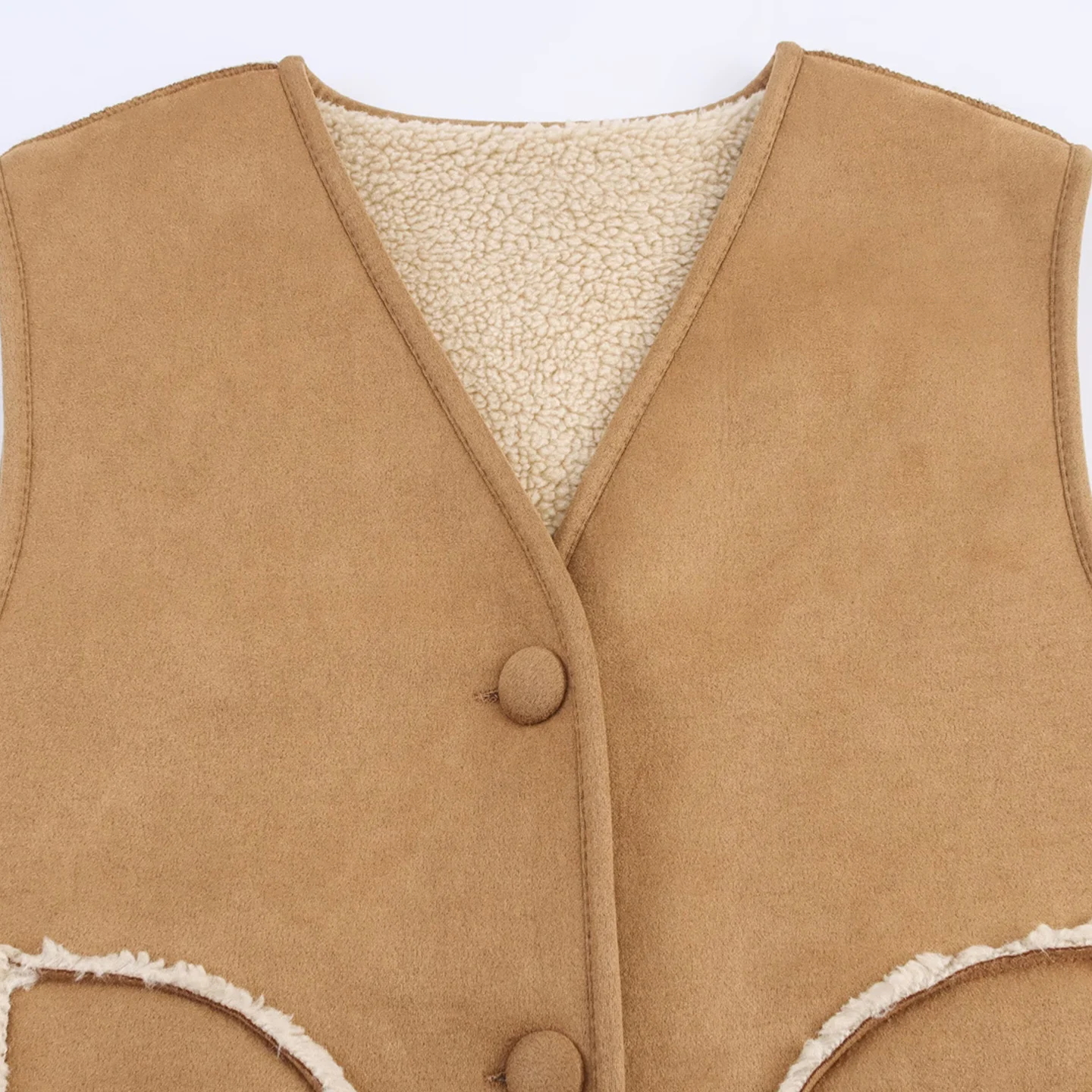 

Women's Faux Fur Vest 2025 Autumn New Sle V-ne Svel Inteated Leather And Fur Side ket Commute Regular Length