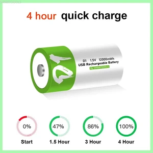 كابل من النوع C لأجهزة الغاز ، بطارية موقد غاز مسال ، بطاريات USB قابلة لإعادة الشحن بحجم D ، LR20 ليثيوم أيون ، 1.5 فولت ، 12000 ميجا واط في الساعة ، 1 # أفضل 8 موقد بطارية مبيعات - رقم 6