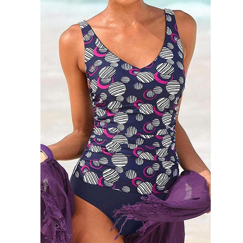 One Piece Swimsuit 2025 Vintage Tummy Control Ruched Swimwear Women Swimsuit Bathing Suit Beach Monokini Female Swimming Suits