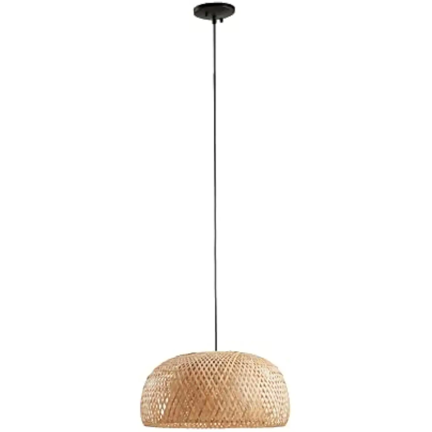 

Astrid Farmhouse Iron Rattan Pendant Light Fixtures for Kitchen Island, Bowl Shaped Bamboo Shade Hanging Ceiling Light, Dining