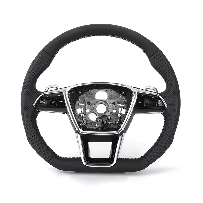 

Customized S-Line S Line Volante Lenkrad Flat Bottom Half Leather Steering Wheel for Audi A3 A4 A5 A6 S3 S4 S5 S6 S7 RS4 RS5 RS6
