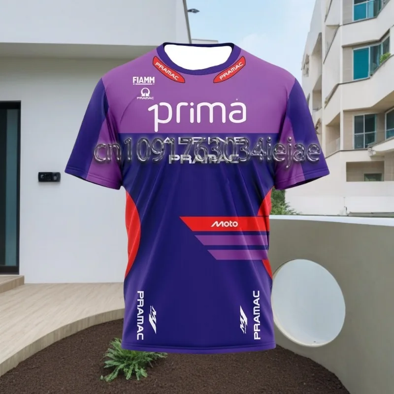 

MOTO-Motorcycle Racing Suit PRAMAC Outdoor Riding Top For Men And Women Comfortable Breathable Quick Drying Round Neck T-Shirt