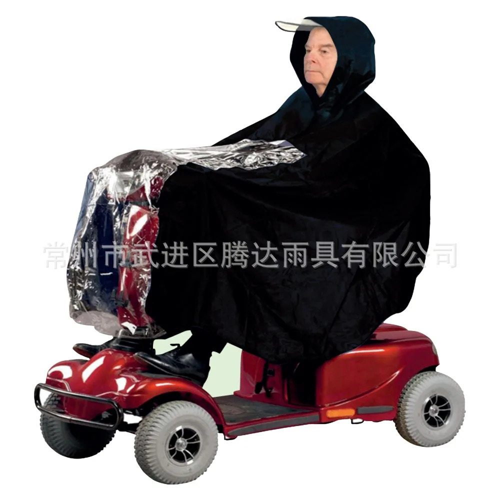 Elderly Mobility Scooter Waterproof Rain Poncho Hooded Large Raincoat for Wheelchair Rain Cover Electric Bike Cycling Rainwear