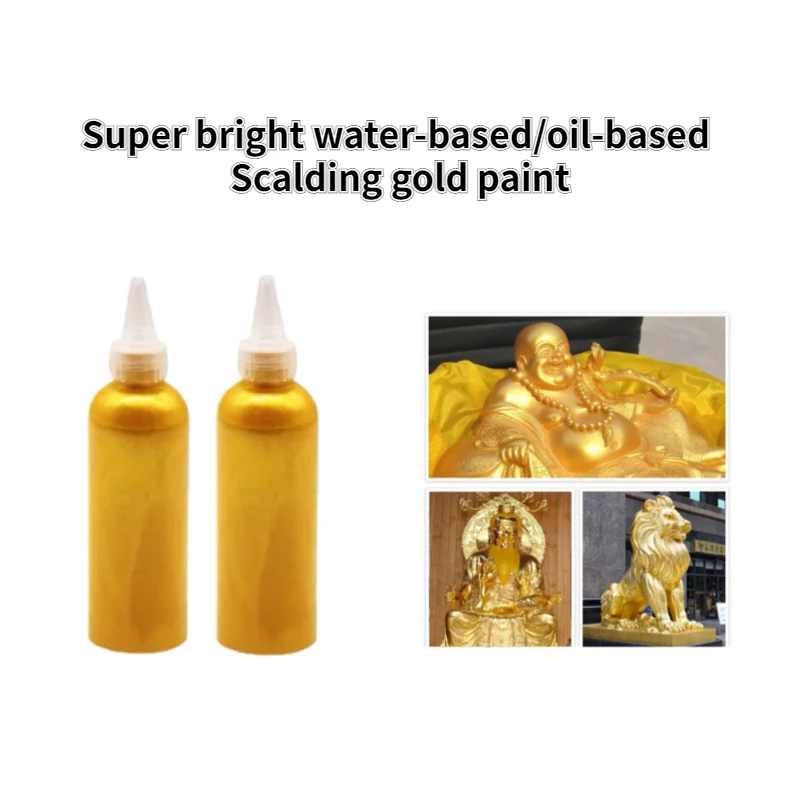 60ml Super Bright Water/oil-based Scalding Gold Paint Home Decoration/Temple Buddha Statues/manual Model Metal Coating Materials