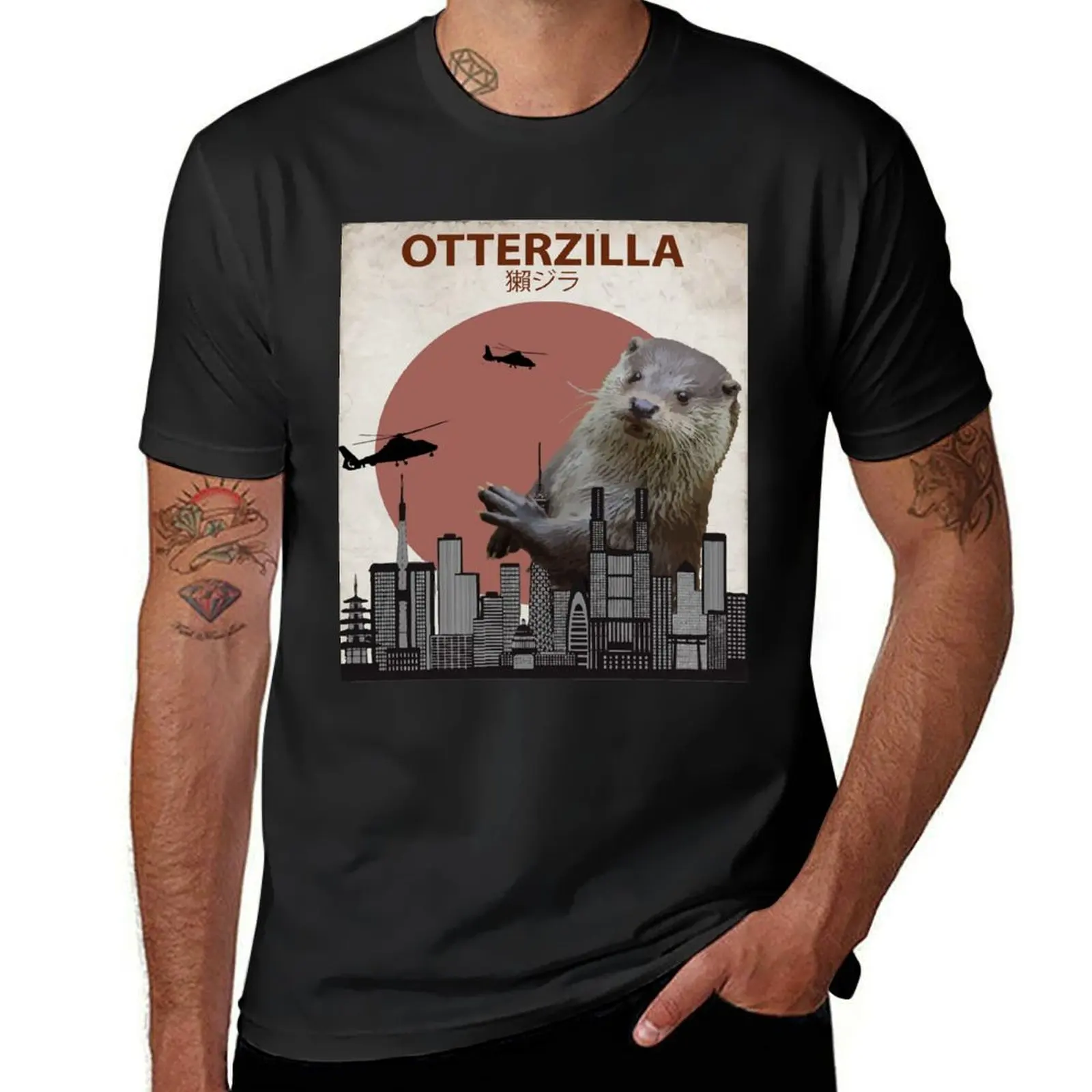 Otterzilla Giant T-Shirt plus size tops Short sleeve tee Blouse Men's t-shirts