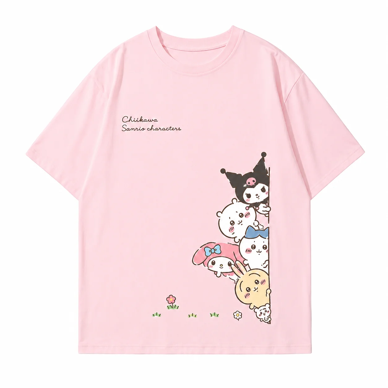 Kawaii Chiikawa Kurimanju Oversize Heavyweight T-Shirt Unisex Lustiges Größentabelle-Cartoon-Loose-Streetwear-Top – Detail 7