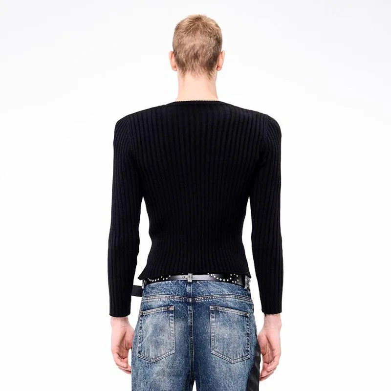 MWJLPWQ الأبيض قصيرة الكتف سترة مبطنة الرجال الخريف الشتاء الأساسية مضلع مخطط الجولة الرقبة سليم صالح تريكو للرجال 12333