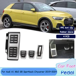 For Audi A1 Mk2 GB Sportback Citycarver 2019~2024 Car Foot Pedals Covers Acessories Rest Brake Accelerator Stainless Steel Alloy