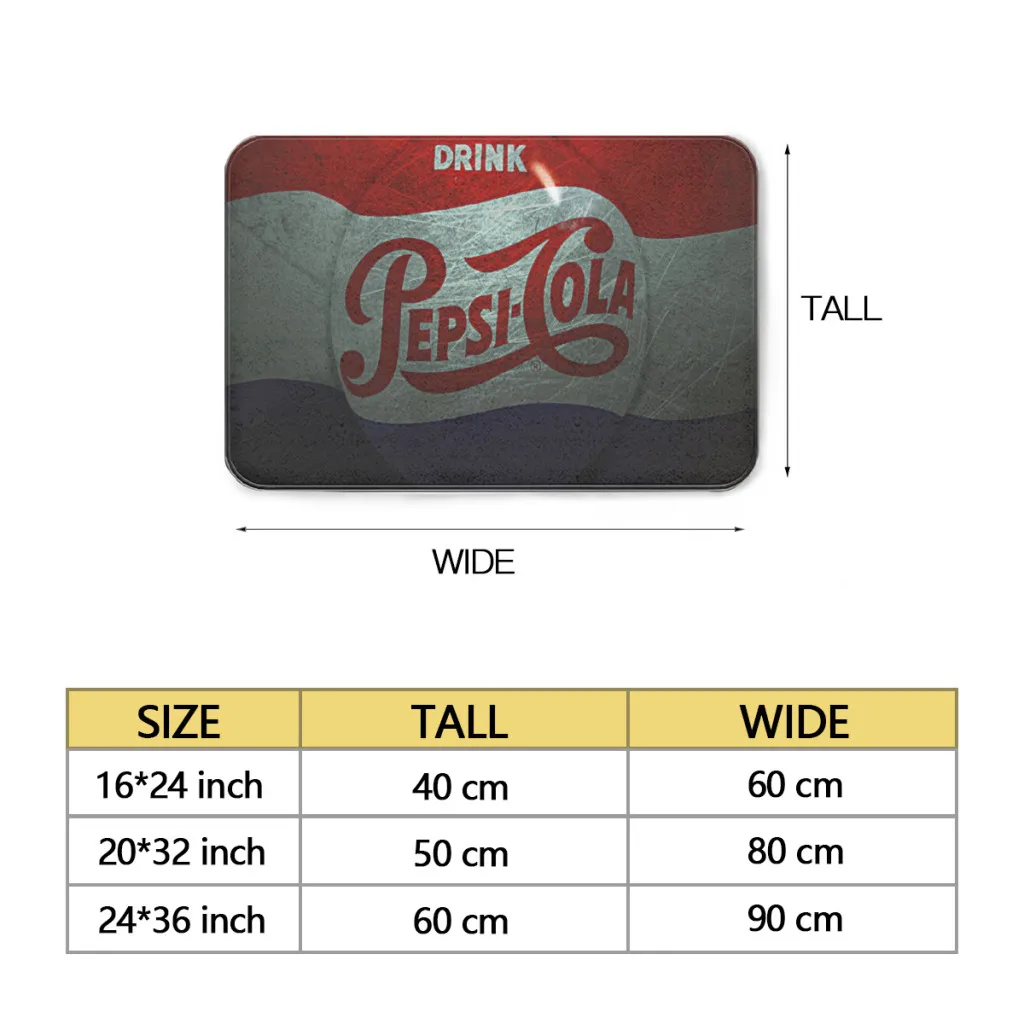 Nordic Style Carpet Floor Mat, Home Doormat, Bathroom-Toilet Mats, Bedroom, P-Pepsi Cola, Hotel Decor Mat