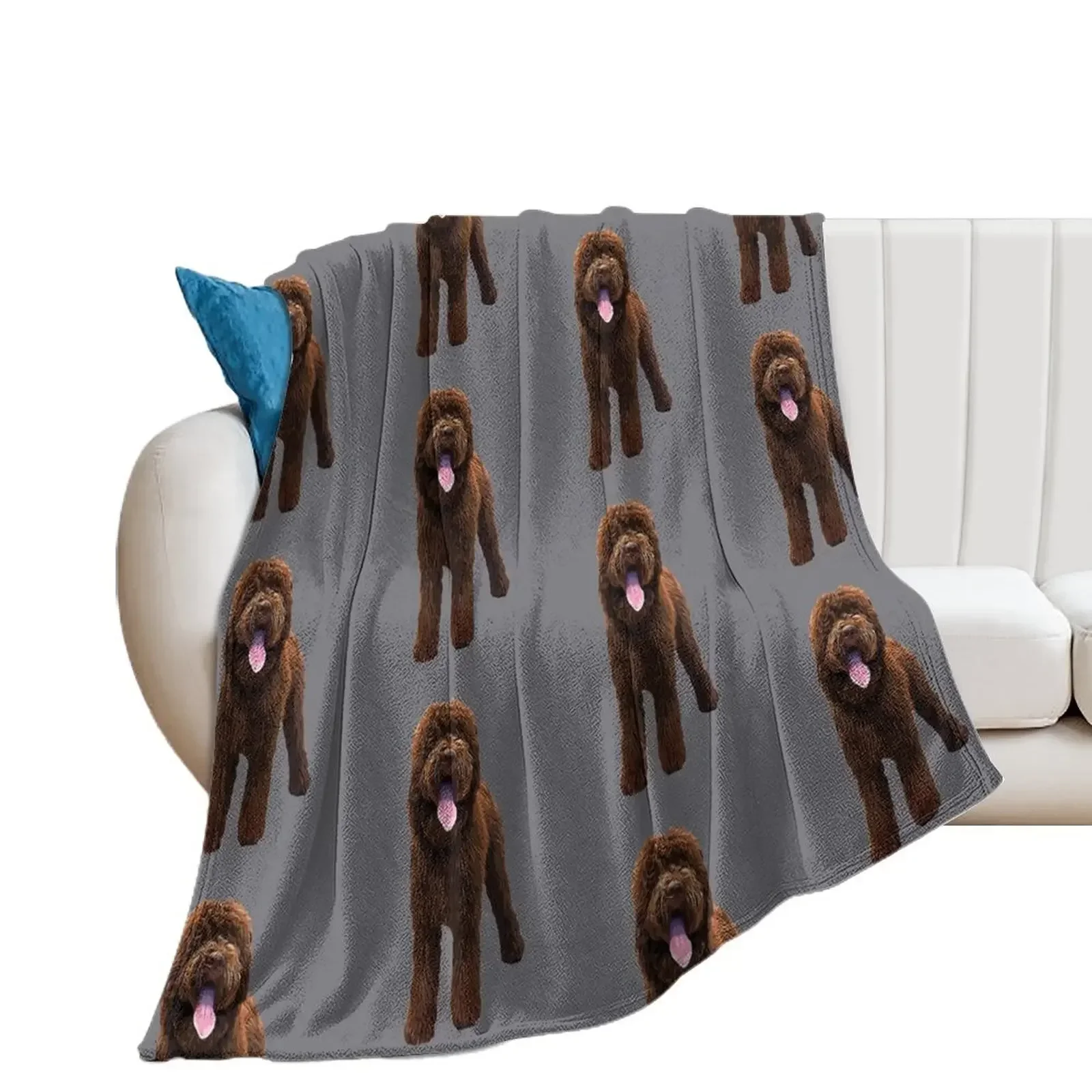 Labradoodle Chocolate Brown Throw Blanket Luxury Throw Thermal Nap Blankets