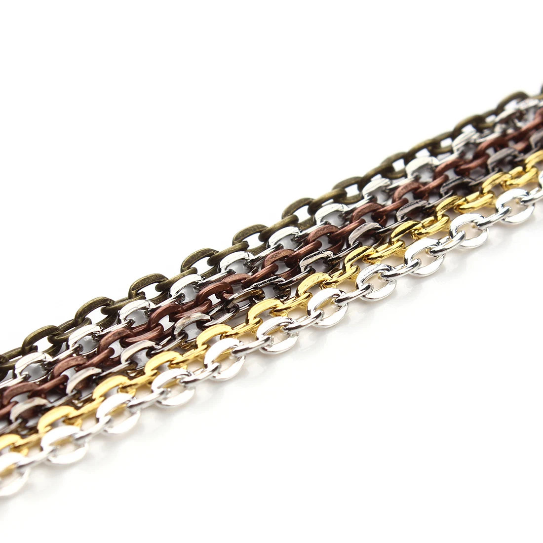 10Yard 6 Colors Plated 2X3mm/3x4mm Diameter Flattened Metal Chain For Jewelry Making DIY Bracelet Neckalce Findings Wholesale