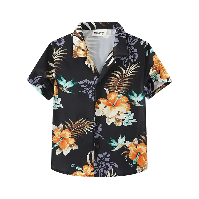 Plus Size 6XL Fashion Men\'s Shirts Men Hawaiian Camicias Casual Polyester 3D Printed Short-sleeve Blouses Tops Tshirt