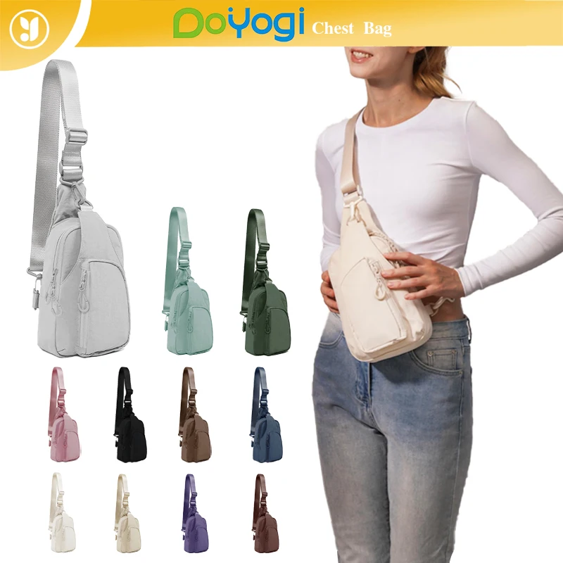 Bolsa de estilingue diária DOYOGI com alça ajustável, bolsa de peito crossbody leve, mochila pequena para viagem casual, cinto de caminhada