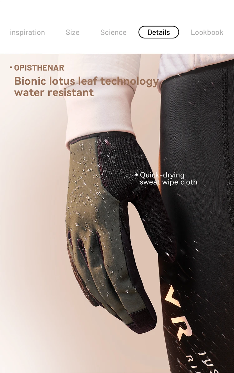 EVR Winter-Fahrradhandschuhe, winddicht, Fleece, Thermo-Vollfinger-Fahrradhandschuhe, Herren- und Damen-Fahrradhandschuhe für Rennrad, MTB, Outdoor-Sport – Detail 8