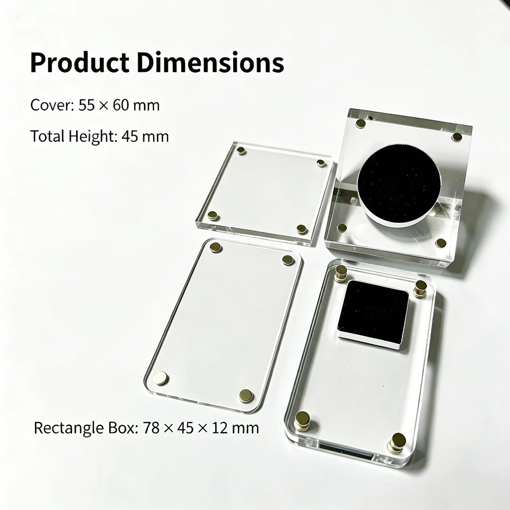 Acrylic Diamonds Storage Box Transperant Gem Stone Packaging Box Black and White Sponge Pad Bare Stone Jewelry Display Tray