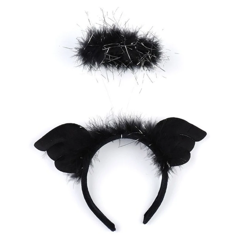 Cerceau cheveux Led, bandeau d'ange, bandeau lumineux clignotant, couvre-chef en plumes