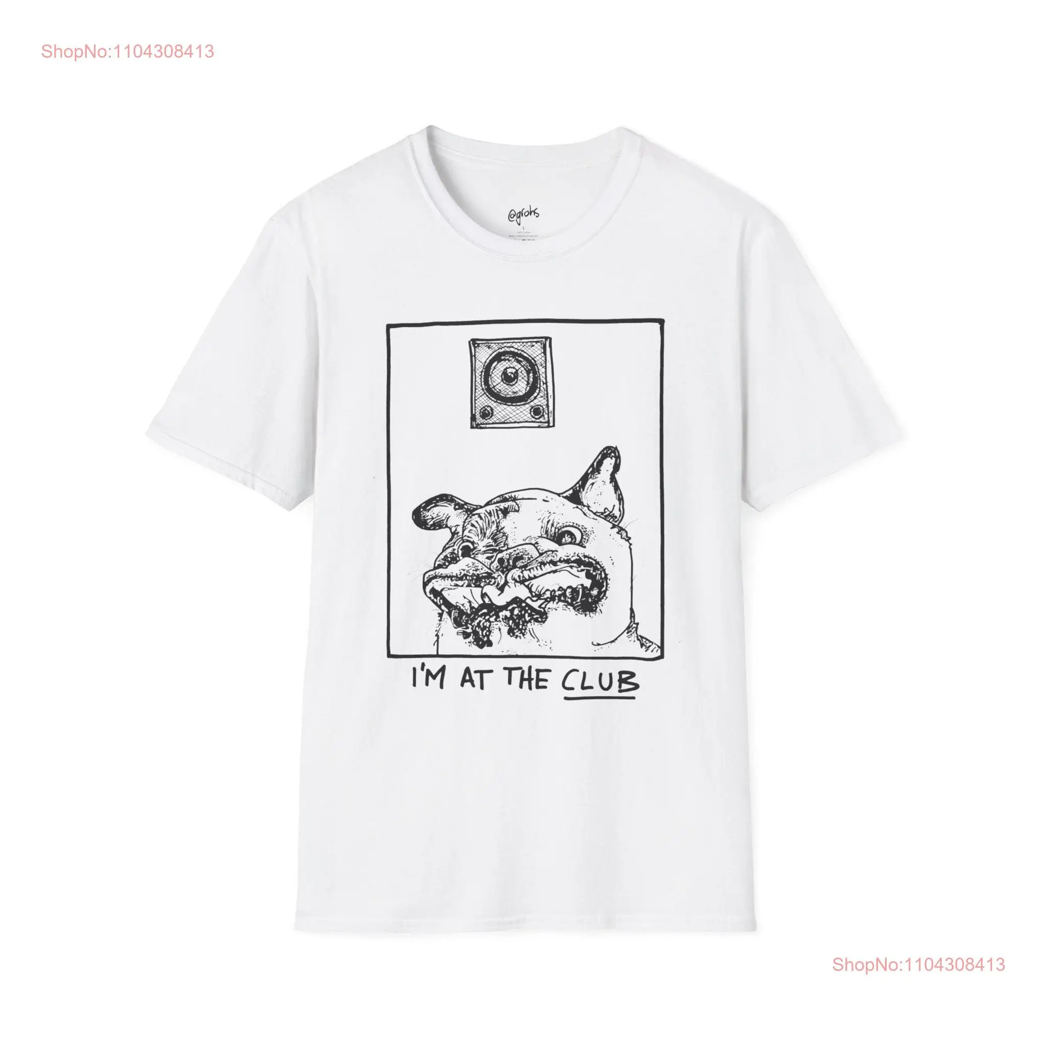 I'm At The Club Dog Speaker Softstyle T Shirt Music long or short sleeves