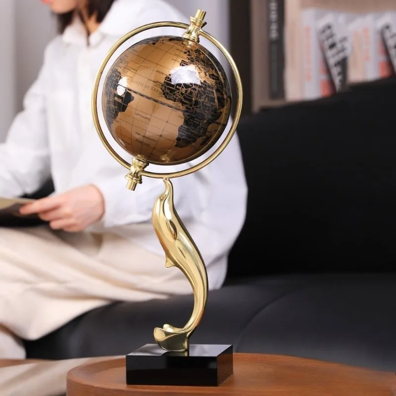 Metal Globe Ornament Luxury Creative Ornaments Modern Scandinavian Desktop Decoration Crafts Living Room Aesthetic Room Decor
