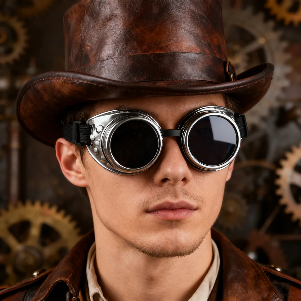 1pc Vintage Steampunk Goggles, Steampunk glasses, Cosplay Punk Glasses for Adult, Women, Men Halloween Costume Dressing