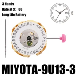 9U13 Movement Miyota 9U13-3 Movement  3 Hands Date at 3:00 Super slim movement. Perfect for designs with an ultra-thin profile.