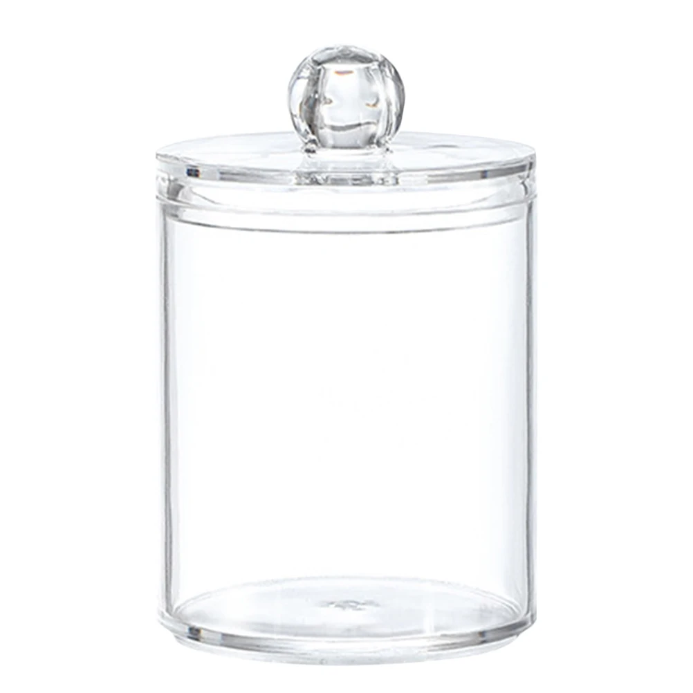 Distributeur de boules de coton transparent, pot de stockage de coton-tige, pot de rangement en plastique avec couvercle, pot d'apothicaire, organisateur de stockage de coton-tige