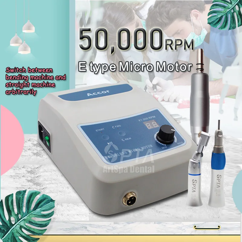 

Experience precision with the SPTA 50,000 RPM Non-Carbon Brushless Micromotor Dental Turbine Contra angle & straight handpiece